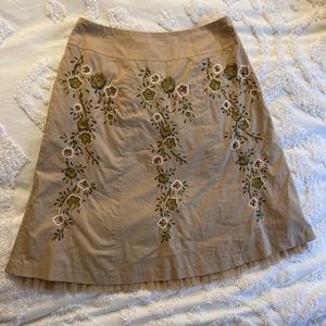 Talbots floral beaded embroidered skirt, Size 4, Tulle Ruffle, Boho